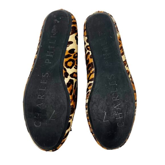 Charles Philip Shanghai Leopard Calf Hair Tassel Smoking Loafer Slip-On Flats 7 - Picture 8 of 12